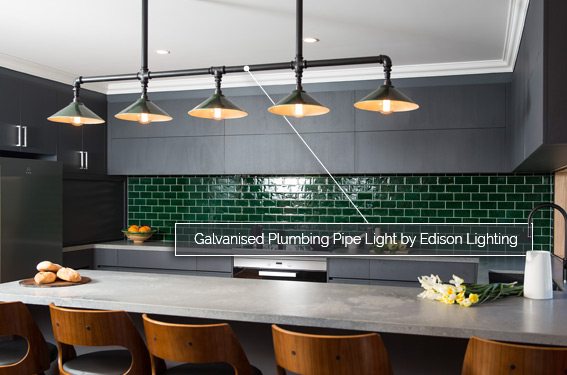 Galvanised Plumbing Pipe Light by Edison Lighting Australia
